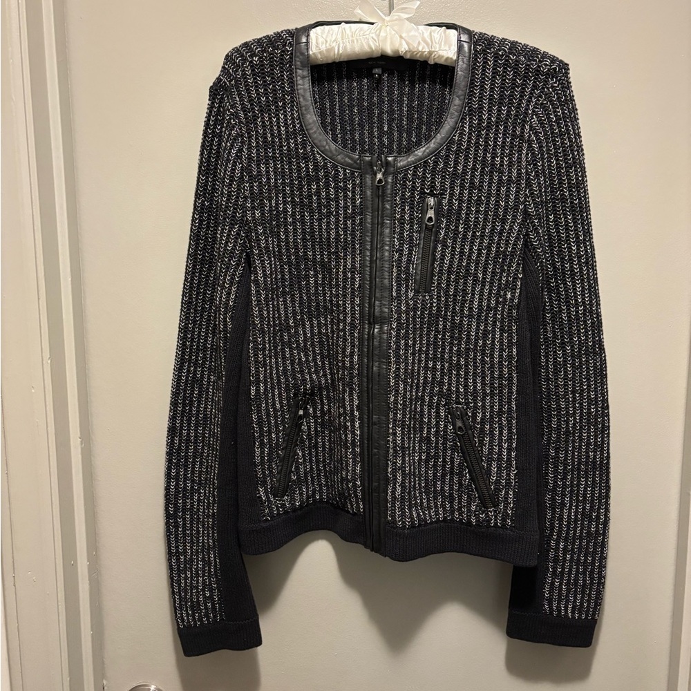 Rag & Bone Black and Gray Knit Jacket